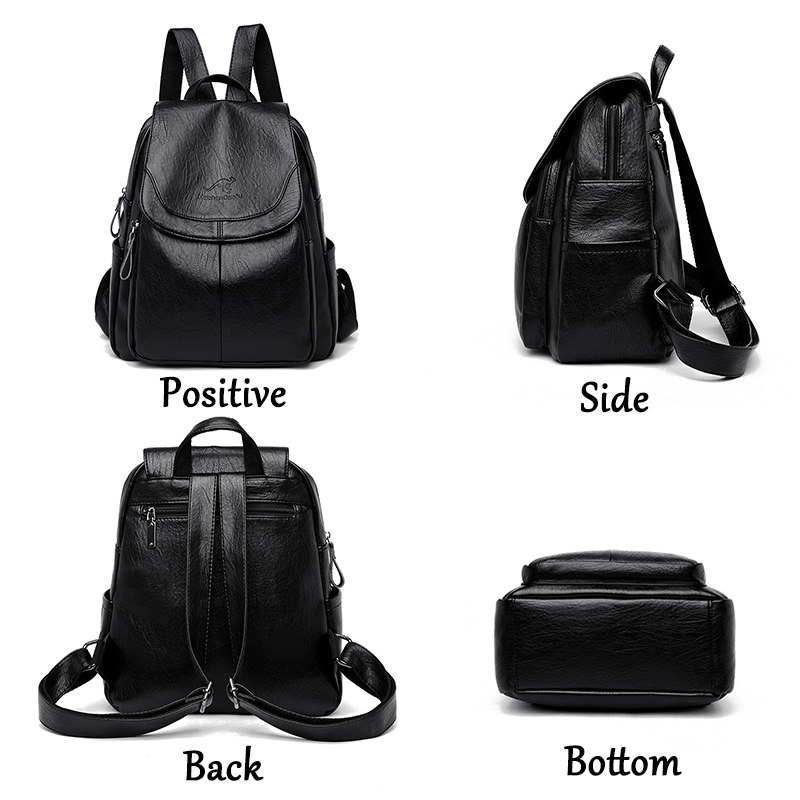 Leather Backpack Vintage - ヴィンテージ風ソフトレザーバックパック 女性用 9色展開 カジュアルトラベルショルダーバッグ 女性用リュックサック スクールバッグ