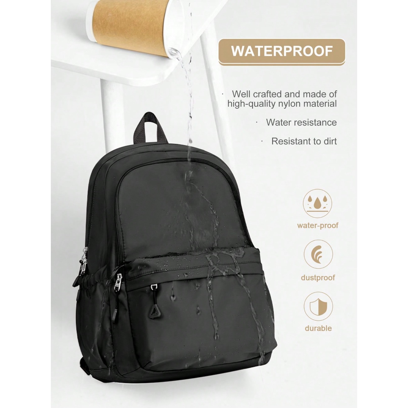 Laptop Backpack 15.6 - 中学生・高校生向けバックパック（男女兼用）、14インチ・15.6インチノートパソコン対応バックパック、大容量通勤ビジネスバックパック、男女兼用カジュアルトラベルバックパック、ミニマリスト多機能ショルダーバッグ