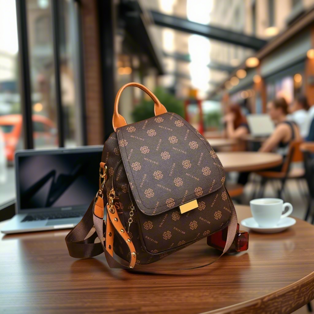 Leather Backpack Vintage - レトロプリントバックパック レディース PUレザー エレガント 防盗 カジュアル
