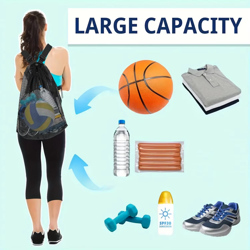 ポータブル巾着メッシュバックパックバッグ フットボール バス - Drawstring Gym Bag のレビューと価格