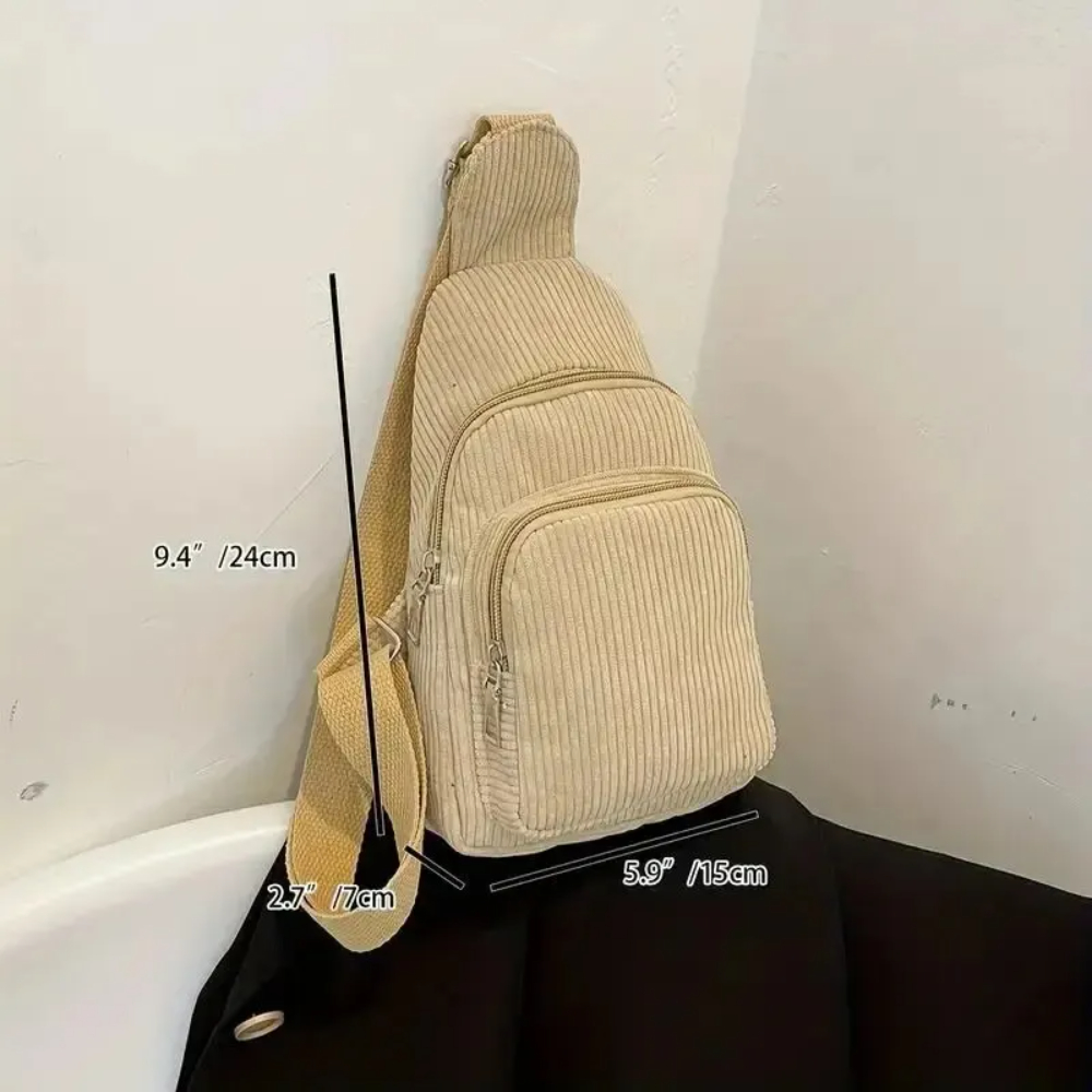 ヴィンテージコーデュロイクロスボディバッグレトロチェストスリ - Mini Backpack Purse のレビューと価格