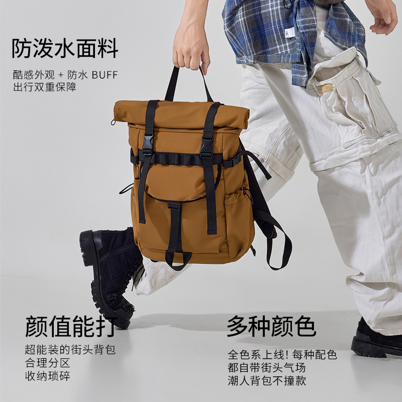 新しいメンズロールマウス拡張可能なトラベルバックパック、ラッ - Canvas Backpack Casual のレビューと価格