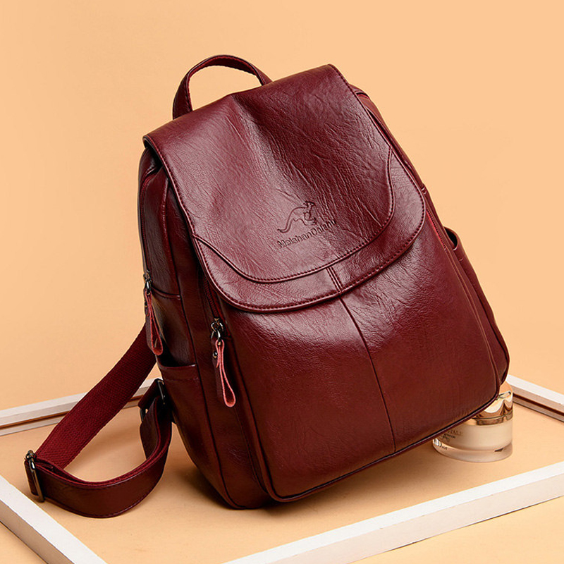 ヴィンテージ風ソフトレザーバックパック 女性用 9色展開 カ - Leather Backpack Vintage のレビューと価格