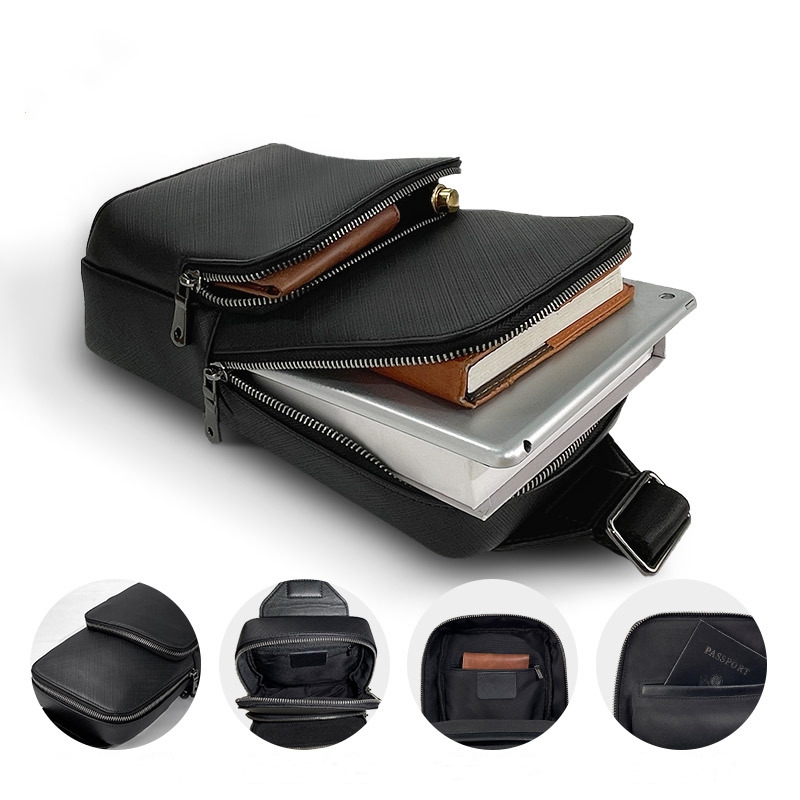 男性用多機能本革バックパック,男性用多機能チェストバッグ,ク - Leather Backpack Vintage のレビューと価格