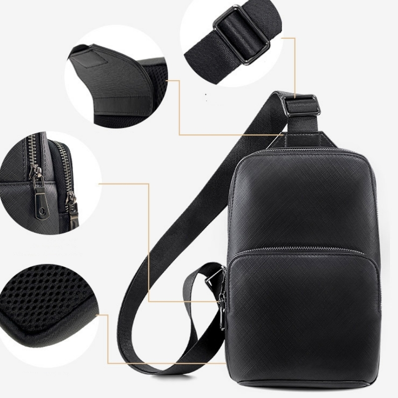 男性用多機能本革バックパック,男性用多機能チェストバッグ,ク - Leather Backpack Vintage のレビューと価格