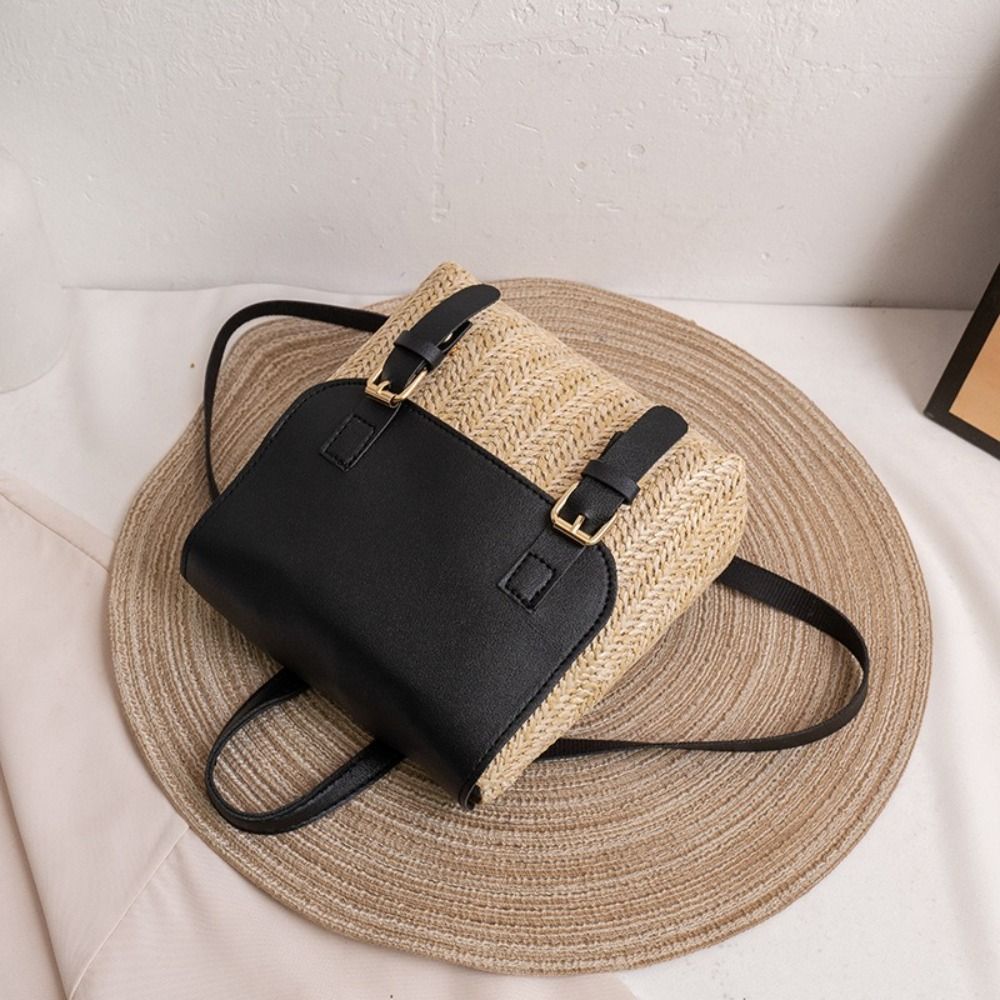 トレンド PU レザー ストロー バックパック レトロ デザ - Leather Backpack Vintage のレビューと価格