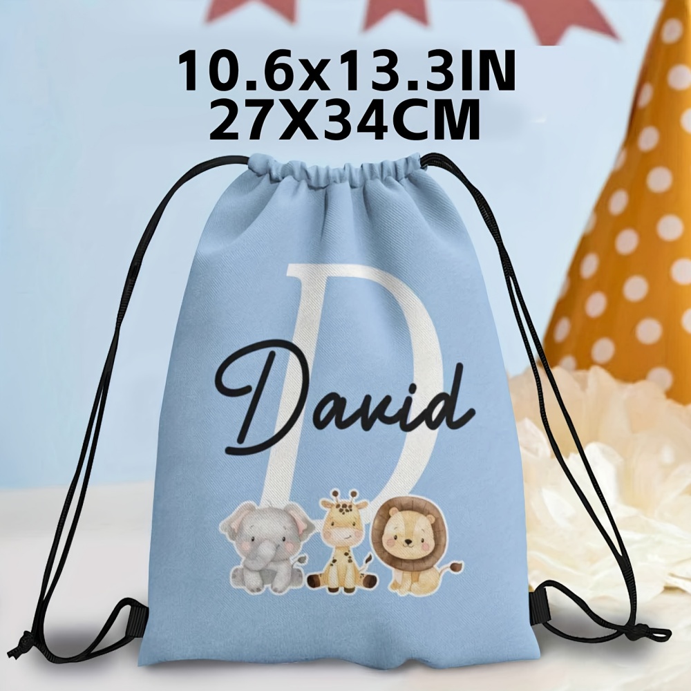1個入りのかわいい動物をテーマにしたカスタム名/テキスト入り - Drawstring Gym Bag のレビューと価格