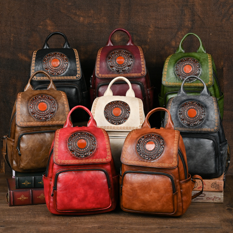 Johnature 2026 新しいヴィンテージ手作り女性用 - Leather Backpack Vintage のレビューと価格